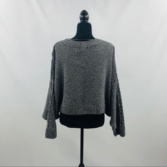 Topshop Navy Blue Crop Chunky Cable Knit Sweater - Picture 10 of 12